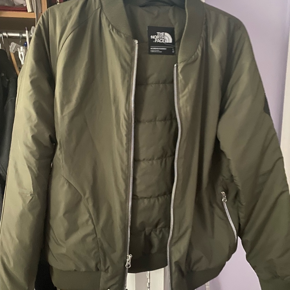 North Face Forest Green Bomber Jacket
